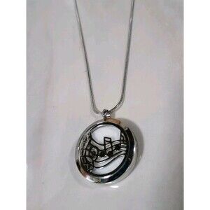 Musical Notes Aromatherapy Essential Oil Diffuser Necklace Womens Locket Pendant